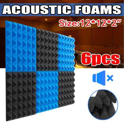 6 pcs Soundproofing Foam Sound Absorption Pyramid Studio Treatment Wall Panels 33*33*5cm Acoustic foam ► Photo 1/6