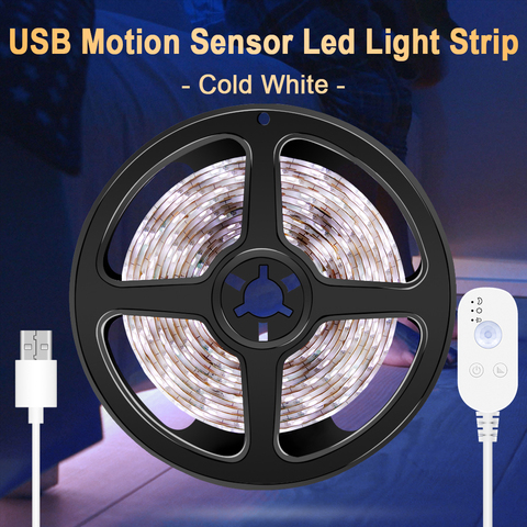 LED Motion Sensor LED Strip Light USB PIR LED Cabinet Light Tape Waterproof Wireless Strip Lamp 5V Wardrobe Closet Lamp SMD 2835 ► Photo 1/6