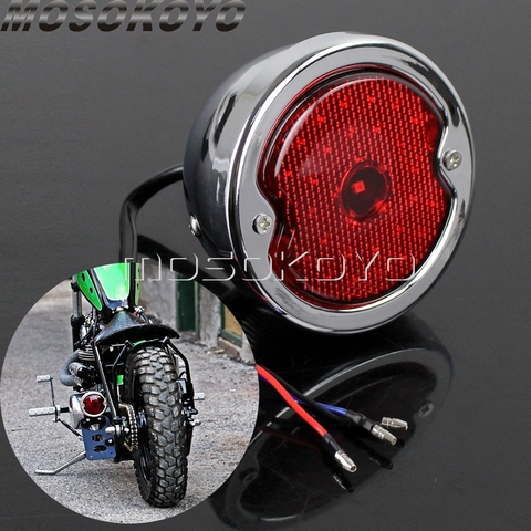 Retro Motorcycle 12v LED License Plate Taillight For Harley 883 Sportster Dyna Cafe Racer Bobber Custom Brake Stop Tail Light ► Photo 1/6