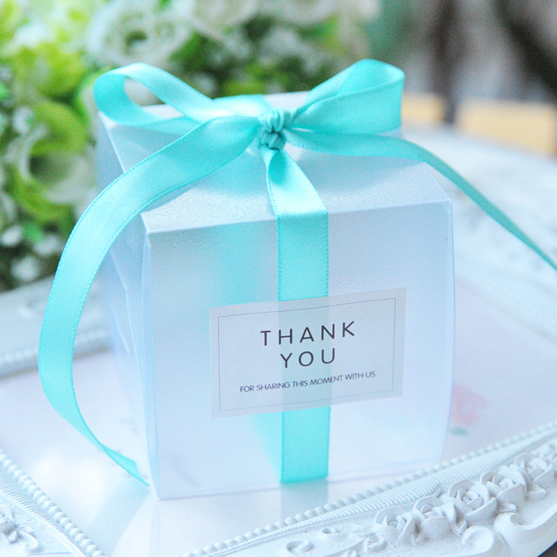 10-50PCS Favor Ribbon Gift Box Candy Boxes Wedding Boxes Gift Favor Party Blue 