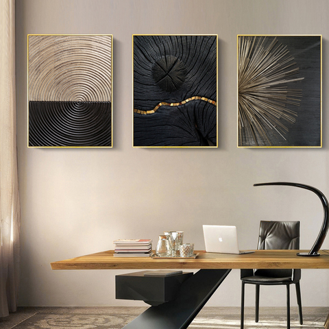 Wood Grain Annual Rings Abstract Circle Canvas Nordic Poster Art Wall Print Abstract Painting Modern Decoration Picture ► Photo 1/6