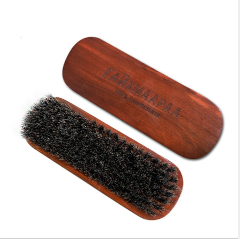 Horsehair Shoe Brush Polish Natural Leather Real Horse Hair Soft Polishing Tool Bootpolish Cleaning Brush For Suede Nubuck Boot ► Photo 1/5