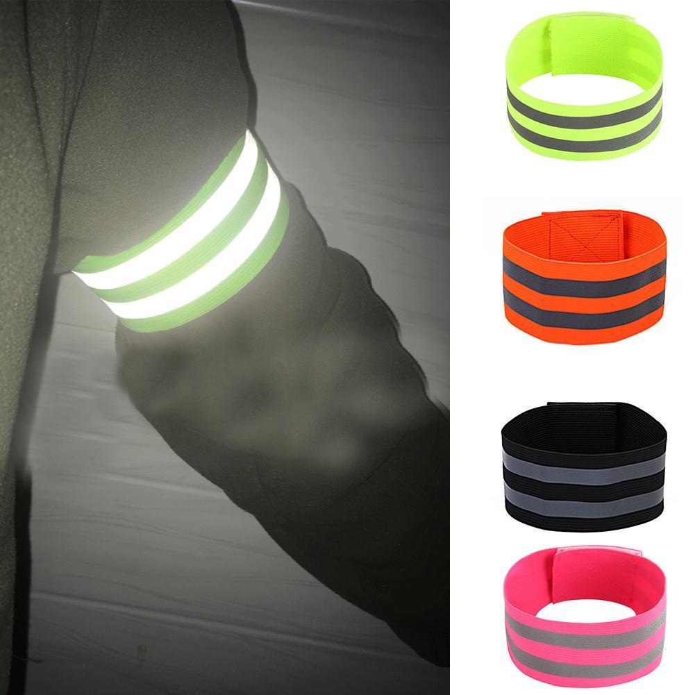 2Pcs Safety strap Night Reflective Arm Band For Night Running,Bicycling,Jogging 