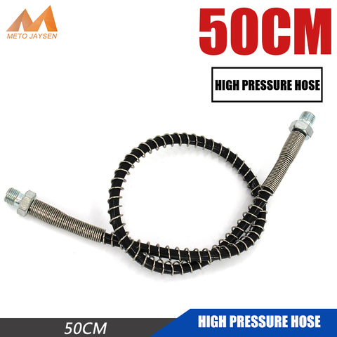 PCP  Pneumatics Air Pump 50cm Long High Pressure Nylon Hose with Spring Wrapped M10*1 Male x M10*1 Male thread NH050 ► Photo 1/6