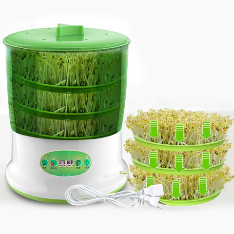 220V 50Hz Intelligence Bean Sprouts Machine Big Capacity Home Use Thermostat Green Seeds Growing Bean sprouts Automatic ► Photo 1/6