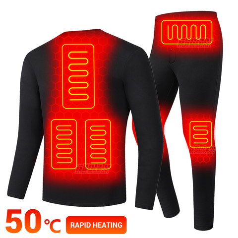 Winter Heated Underwear USB Battery Powered Fleece Thermal Heating  Motorcycle Jacket Moto Long Johns Pants Electric Suit Men - Price history &  Review, AliExpress Seller - Motomax Store