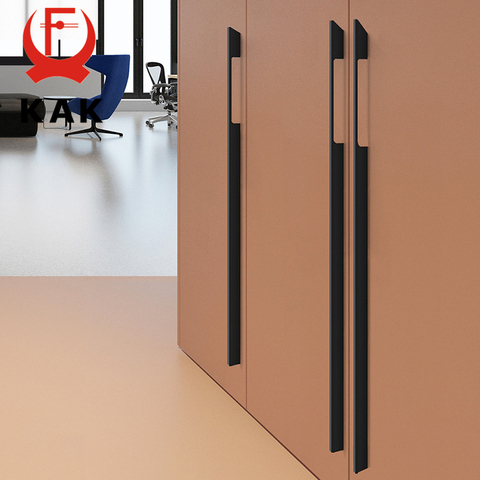 KAK Black Kitchen Handle Fashion Aluminium Alloy Cupboard Door Pulls Wardrobe Cabinet Handle Long Furniture Handle Hardware ► Photo 1/6