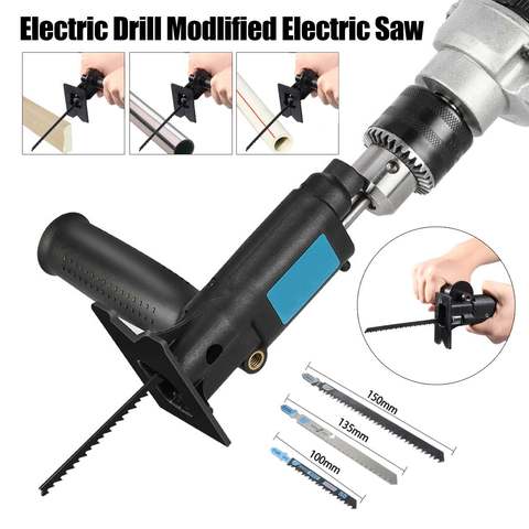 New! Reciprocating Saw Attachment Adapter Change Electric Drill Into Reciprocating Saw for Wood Metal Cutting Hand Tool ► Photo 1/1