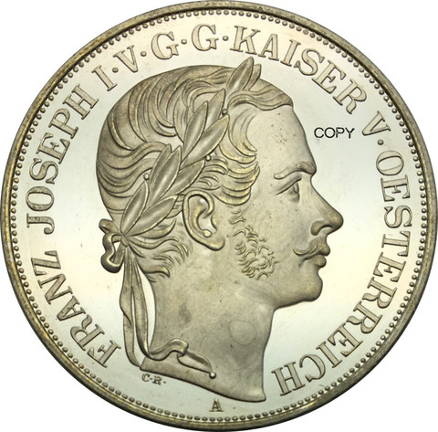 Austria Habsburg 2 Thaler 1857 A Franz Joseph I Cupronickel Plated Silver Copy Coin Commemorative COINS ► Photo 1/3