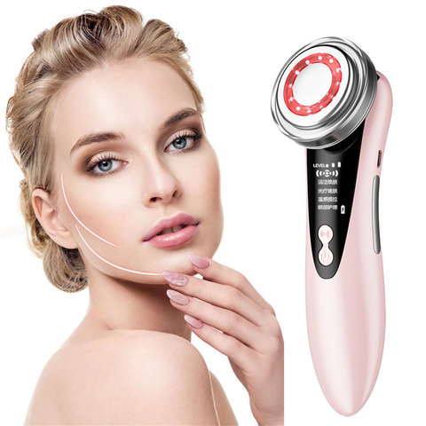 EMS Facial Massager LED light therapy Sonic Vibration Wrinkle Removal Skin Tightening Hot Cool Treatment Skin Care Beauty Device ► Photo 1/6