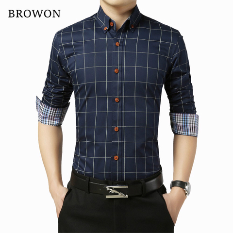 Plus Size 5XL 2022 New Autumn Fashion Men's Social Shirt Slim Fit Long Sleeve Plaid Shirt Men Cotton Casual Brand Men's Clothes ► Photo 1/6