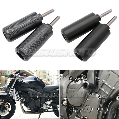 Motorcycle Black Carbon No Cut Frame Sliders Crash Falling Protection For Yamaha FZ6 FZ600 2004-2008 2005 2006 2007 ► Photo 1/6