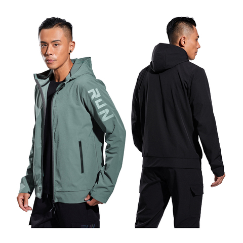 Mens Casual Jacket Sports Zipper Solid Color Printing Run Hooded Outdoor Fitness Training Man Streetwear Fashion Coat ► Photo 1/6