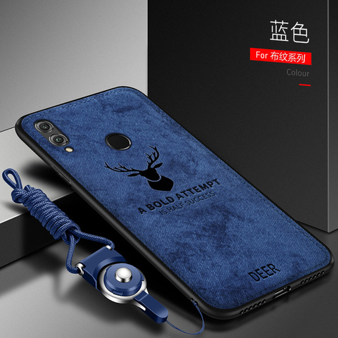 For Huawei Honor 8X 8C Case Soft Silicone+Hard fabric Deer Slim Protective Back Cover Case for huawei honor 7X 6X 9X phone shell ► Photo 1/6