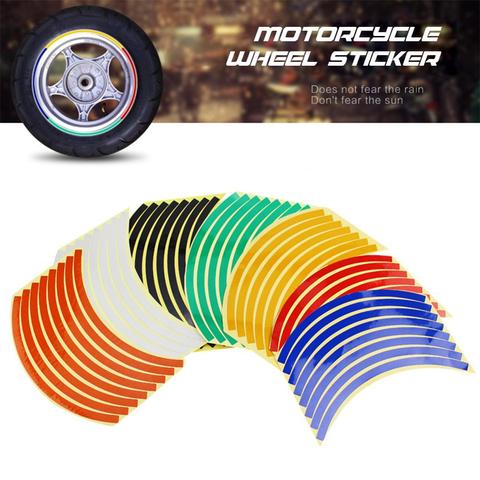 16Pcs 10/12/14inch Universal Motorcycle Wheel Rim Reflective Stickers Moto Bicycle Decal ► Photo 1/6