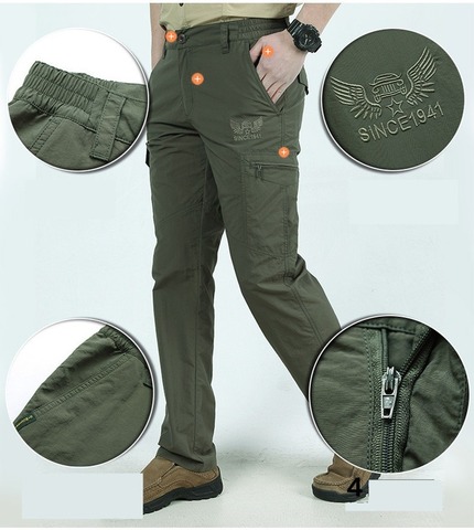 Quick Dry Casual Pants Men Summer Army Military Style Trousers Men's Tactical Cargo Pants Male Lightweight Waterproof Trousers ► Photo 1/5