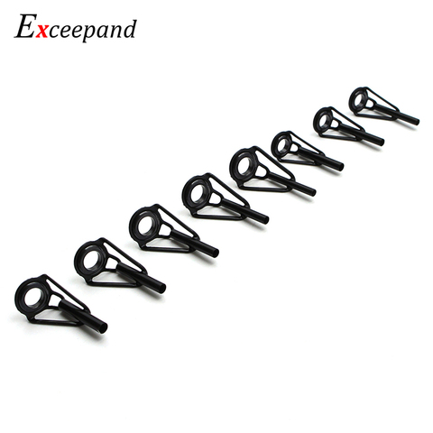 Exceepand Black Top Tip Guide for Spinning  Casting Fishing Rod Building Repair Eye Line Ring Stainless Steel Frame ► Photo 1/6