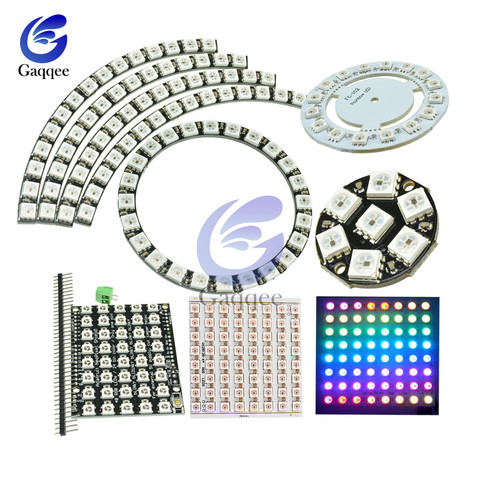 12 16 24 40 60 64 Bit WS2812 module 5050 RGB LED full-color built-in driving LED Ring Light with Integrated Drivers for Arduino ► Photo 1/6