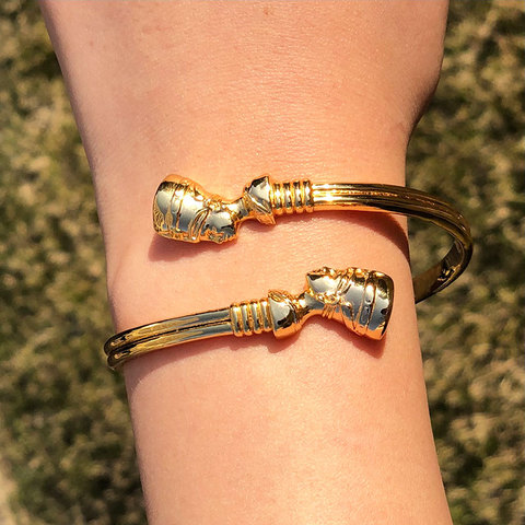 Egyptian Queen Nefertiti Bracelet Gold African Cuff Bracelets For Women Stainless Steel Vintage Bangles Adjustable Jewelry Gifts ► Photo 1/6