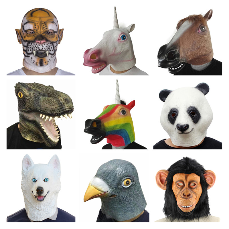 Panda Mask Latex Panda Animal Full Mask For Kid Party Halloween Masquerade Funny 