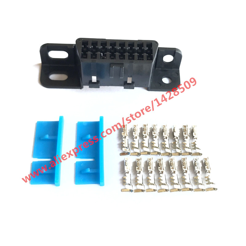 16 Pin OBD 2 OBDII Male Connector OBD2 16 pin Adaptor J1962 Connector OBDII  Plug with Screws Car Diagnostic Cable Connector (OBD Male Plug)