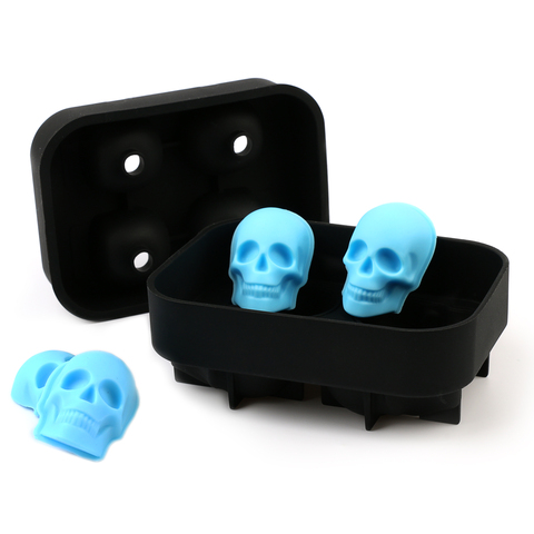 Ice Cube Maker Skull Shape Chocolate Mould Tray Ice Cream DIY Tool Whiskey Wine Cocktail Ice Cube 3D Silicone Mold ► Photo 1/6
