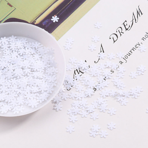 1200pcs White 5mm Snowflakes loose Sequins Christmas Gift Glitter Paillettes for Nail Art manicure/wedding decoration confetti ► Photo 1/6