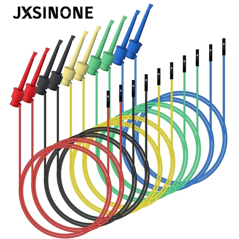 JXSINONE 10PC Dupont Male/Female to Test Hook Clips Silicone Jumper Wires Transistor Tester For Electrical Testing P1534 P1535 ► Photo 1/6