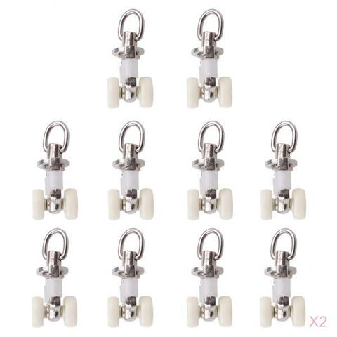 20pcs Metal  Curtain Track Glider Rail Sliding Roller Wheels Hook Ceiling Carrier for Shower Curtain Drapes Sheer Valance - 26mm ► Photo 1/6