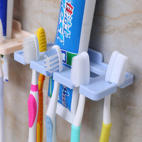 Strong Suction Cup Toothbrush Hanging Storage Shelf Toothpaste Toothbrush Holder Wall Mount Rack Bath Set Bathroom ► Photo 1/6