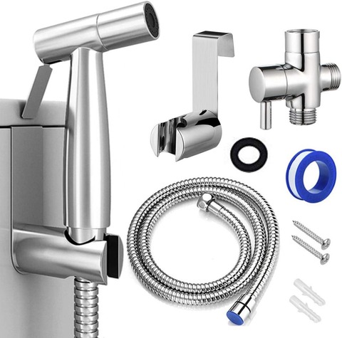 Handheld Toilet bidet sprayer set Kit Stainless Steel Hand Bidet faucet for Bathroom hand sprayer shower head self cleaning ► Photo 1/6