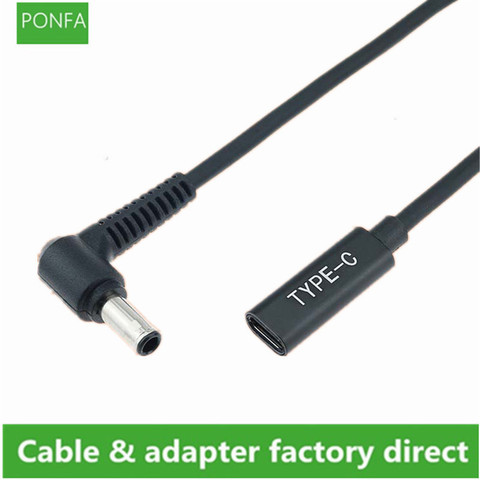 90 Degree DC 19V 5.5 3.0mm Male to USB 3.1 Type C USB-C Female jack Power Plug PD Trigger 5.5*3.0mm For Samsung 19V Laptop Cable ► Photo 1/5