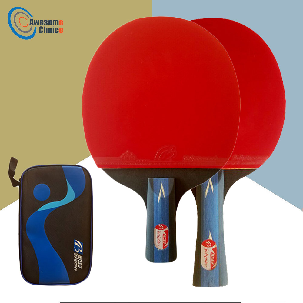 Professional Table Tennis Racket Ping Pong Carbon Fiber Rubber With Double Face 