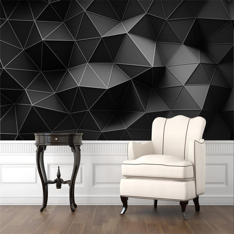 Mural Modern Grey White Wallpaper Modern Abstract 3D 