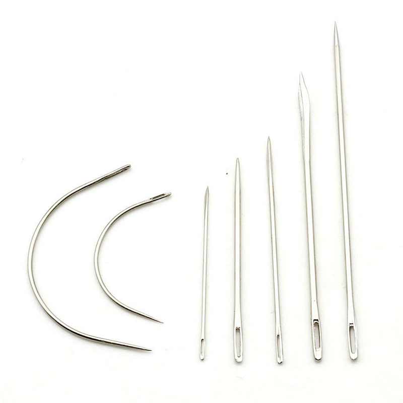 Leather Crafts Sewing Needle,Round Head Blunt Pint,Pointed Prism Sharp Tool  for Embroidery Stitching Gold Tail Big Eye Needles