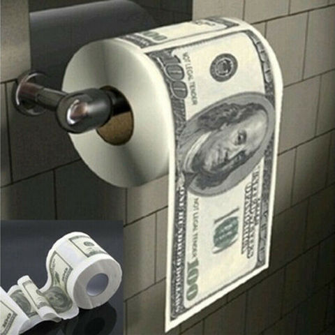 Toilet Paper $100 Dollar Humour Toilet Paper Bill Toilet Paper Roll Novelty Gag Gift Funny Gag Gift hot ► Photo 1/6