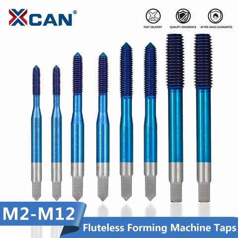 XCAN Fluteless Forming Machine Taps M2-M12 Metric Machine Plug Tap Extrusion Taps HSS Thread Screw Tap Drill ► Photo 1/6