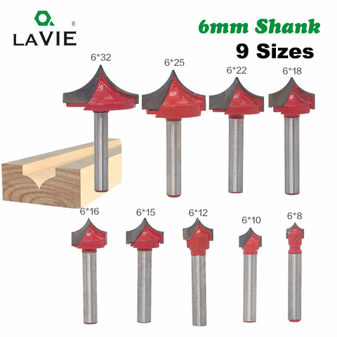 LA VIE 1pc 6mm Shank CNC Round Nose Bits Round Point Cut Bit Shaker Sharp Cutter Solid Carbide Tools for Woodworking MC06006 ► Photo 1/6