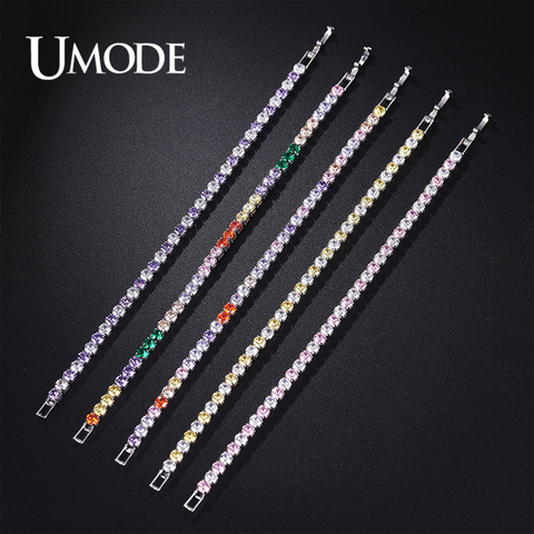 UMODE 5 Colors Cubic Zirconia Tennis Bracelet & Bangles For Women Christmas Gifts New Fashion Lady Jewelry Pulseras Mujer UB0097 ► Photo 1/6