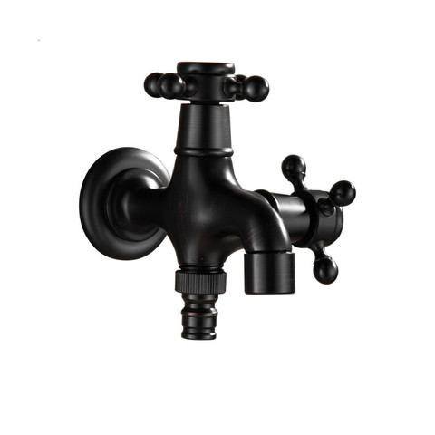 1pcs High quality Black Oil Rubbed Bronze double using washing machine faucet bathroom corner faucet tap garden outdoor mixer ► Photo 1/6