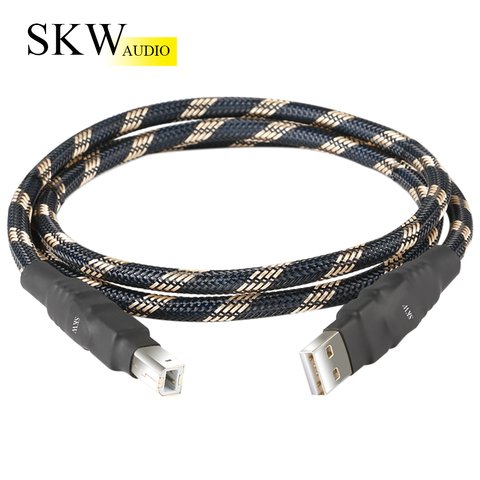 SKW OCC Hi-Fi USB Audio Cable USB 2.0 Type A Male to Type B Male A-B Joint For Computer DAC  Decoder  Sound Card Power Amplifier ► Photo 1/6