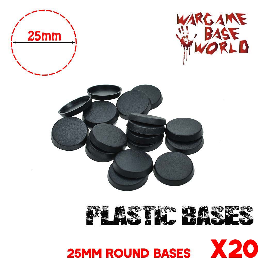 40pcs 25mm Round Plastic Model Bases for Wargames Table Games MB325 