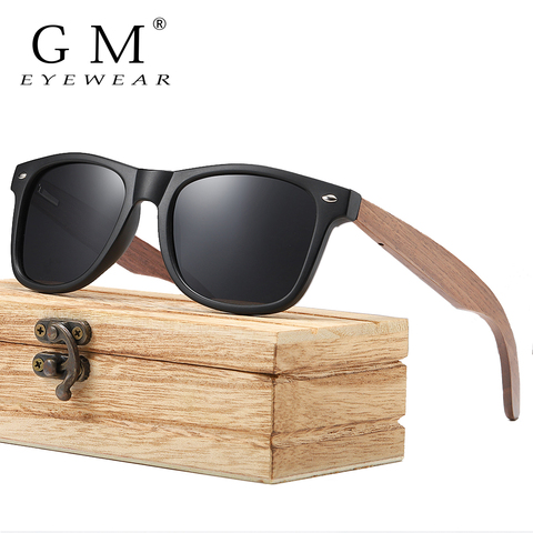 GM Brand Walnut Wooden Polarized Men's Sunglasses Square Frame Sun glasses Women Sun glasses Male Oculos de sol Masculino S7061h ► Photo 1/6
