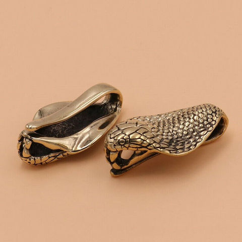 1 pcs Solid Brass Retro Belt U Hook Snake Shape Fob Clip Key Ring Wallet Hook ► Photo 1/5