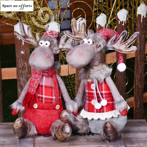 Christmas Decorations for Home Red Elk Dolls Wedding New Year Xmas Decor Lovely Figures Sitting Toys Kids Festival Gift Kerst ► Photo 1/6