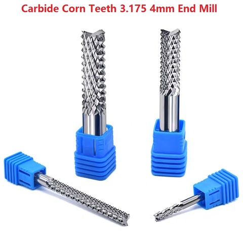 2pcs 3.175 alloy Corn Teeth router bit Carbide Endmill engraver Circuit milling Cutter PCB CNC Engraving Tools for circuit board ► Photo 1/6
