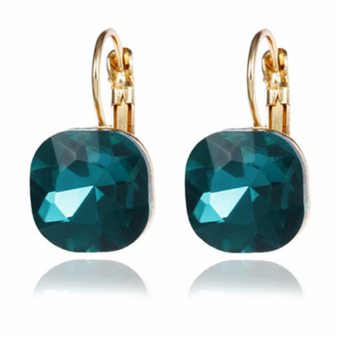 Fashion 6 Colors Blue Rhinestone Fashion Crystal Women's Earrings White Square Dangle Earrings For Women Trendy Jewelry ► Photo 1/6