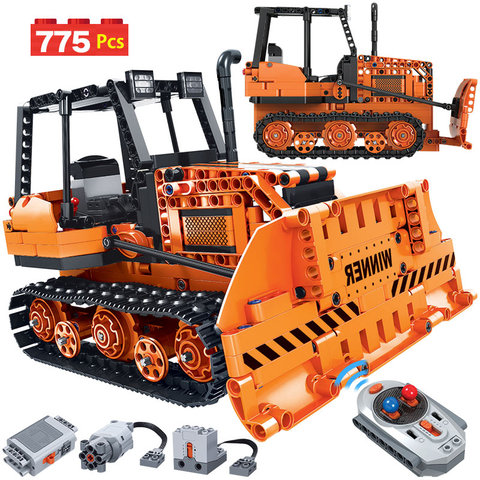 775pcs Creator Remote Control Engineering Truck Building Blocks Technic RC Car Bulldozer Electric Bricks Toy For Boys ► Photo 1/6