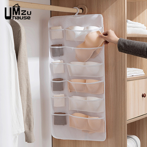 Underwear Bra Hanging Storage Bags Socks Panties Cabinet Wardrobe Wall Door Racks Organizer Folding Pouch Room Home Organization ► Photo 1/6