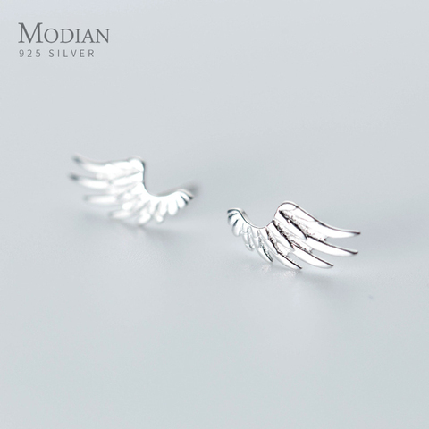 Modian 2022 New Spring Angel Wings Stud Earrings for Women Jewelry 100% Real 925 Sterling Silver Jewelry For Gril Kids Gifts ► Photo 1/3